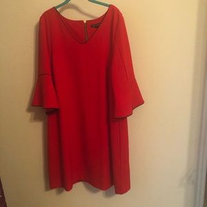 Red Lane Bryant Bell Sleeve Sheath Dress Size 18